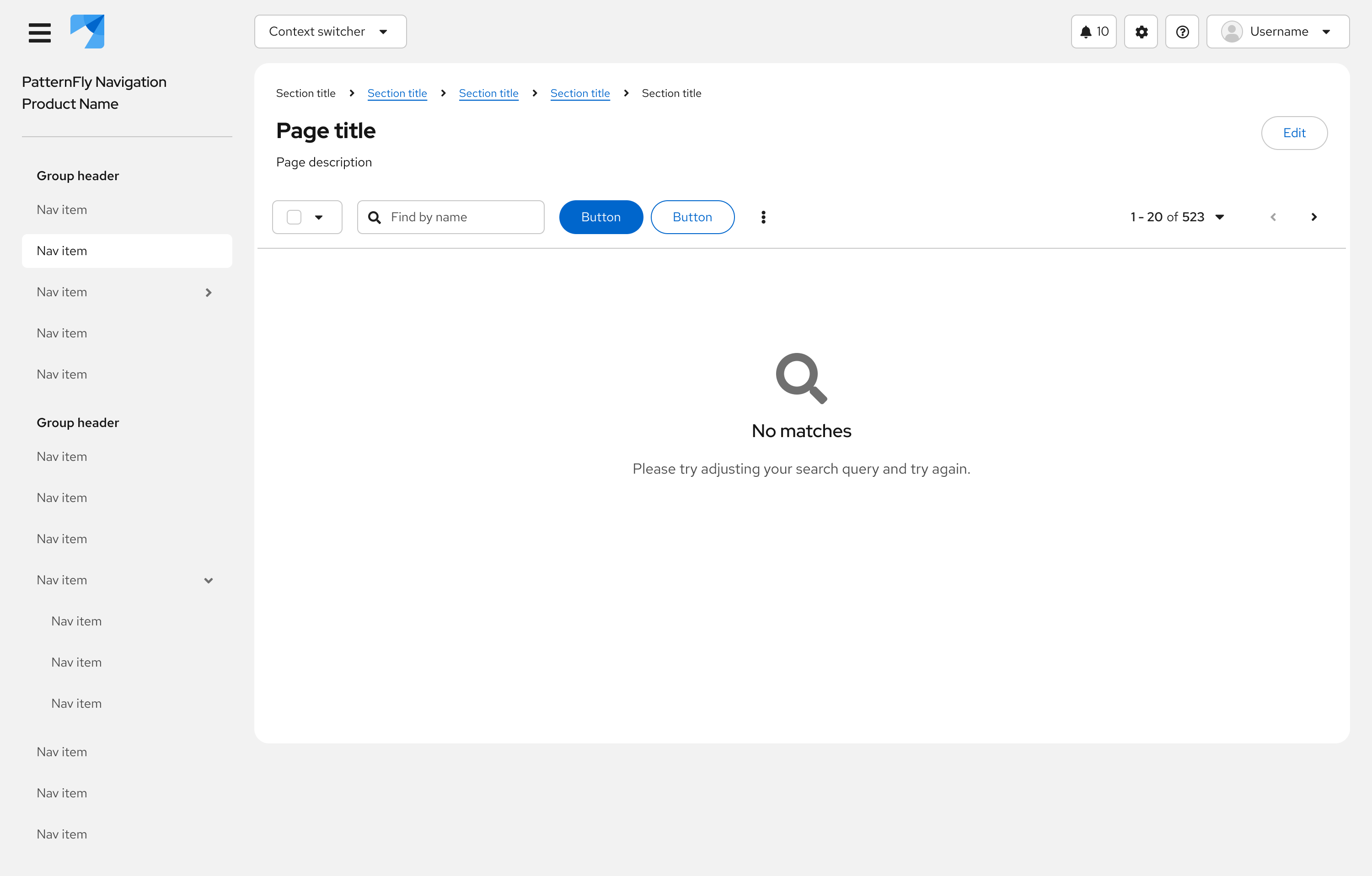 Example of tertiary button on a page