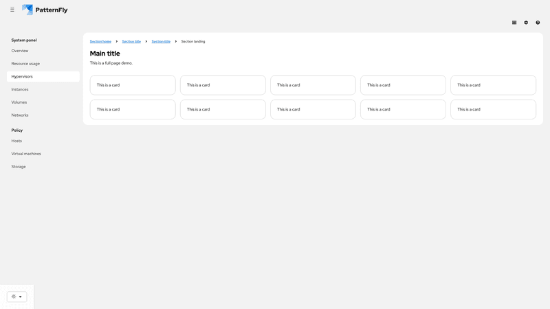 Grouped nav screenshot