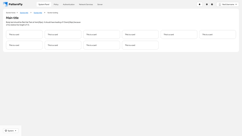 Horizontal nav screenshot
