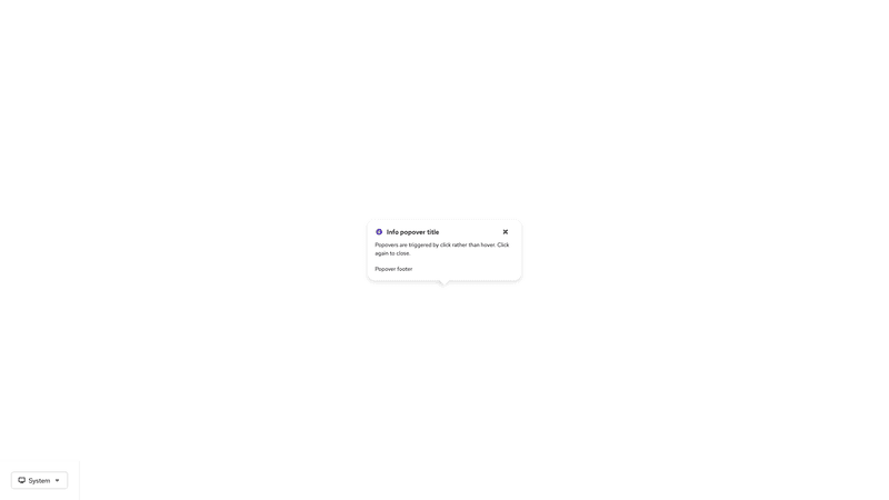 Info alert popover screenshot