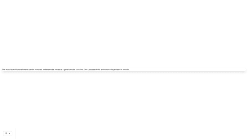 Modal box as generic container screenshot