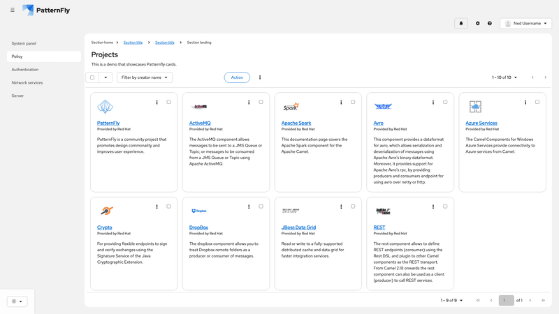 Primary-detail card view screenshot