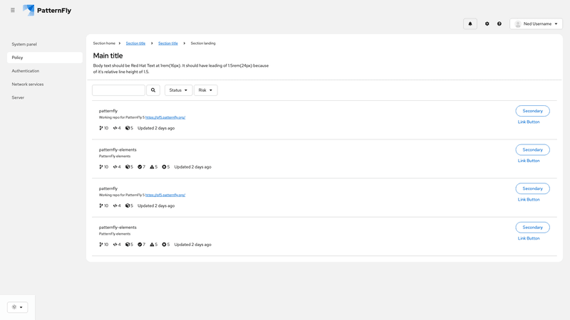 Primary-detail content padding screenshot
