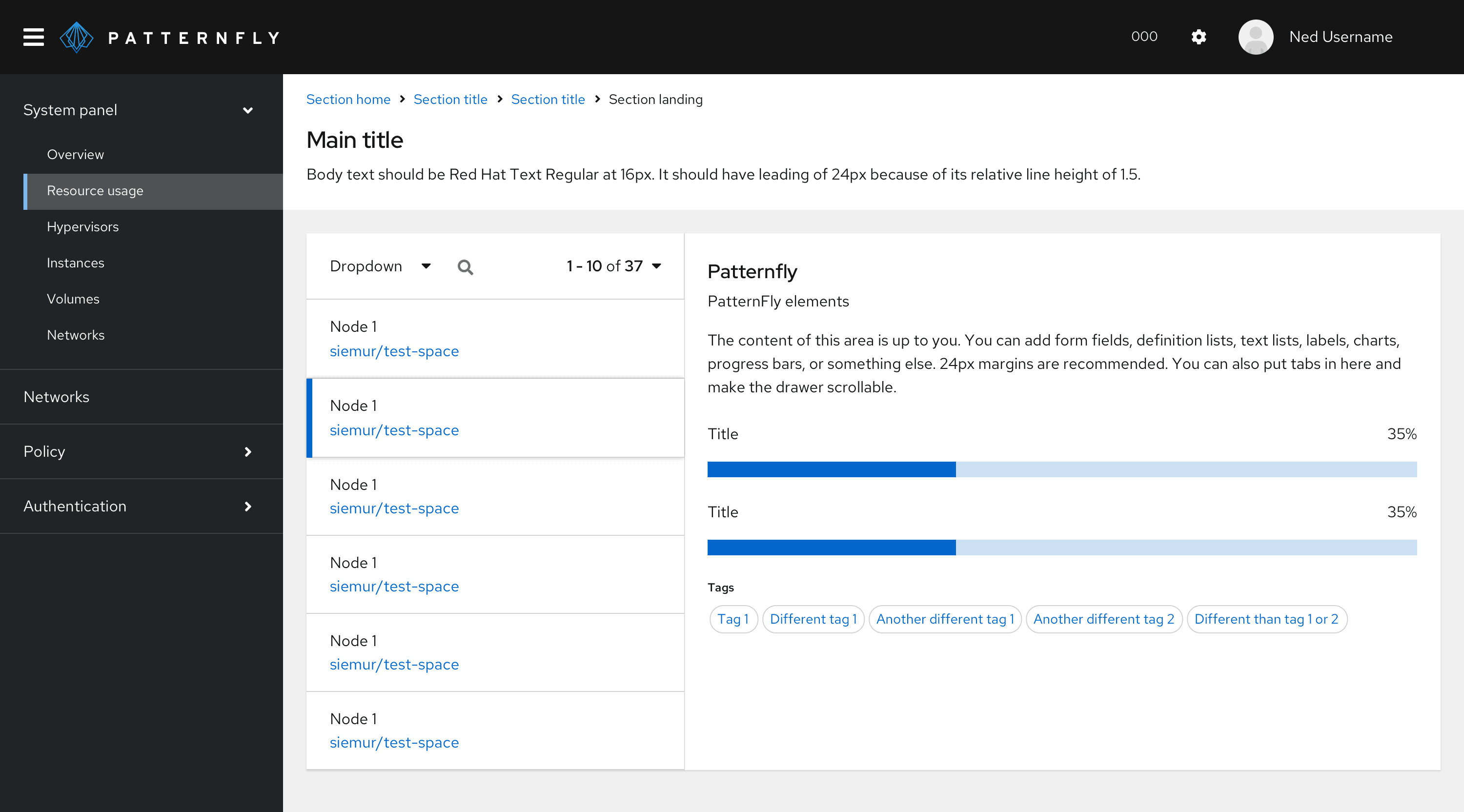 Image showing primary-detail component in card data list