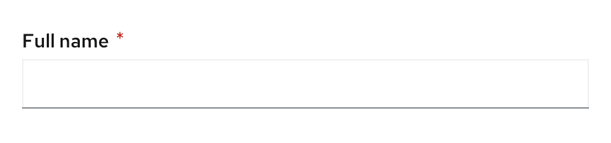 Example of field with required field indication