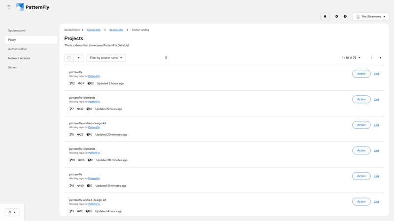 Static bottom pagination screenshot