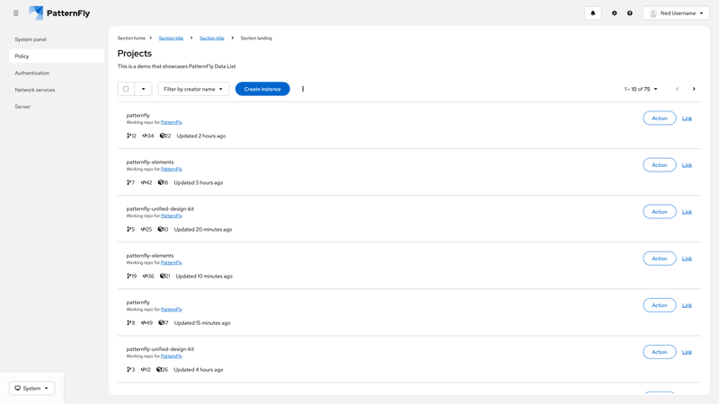 Static bottom pagination screenshot