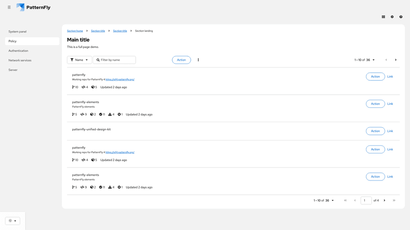 Static bottom pagination screenshot