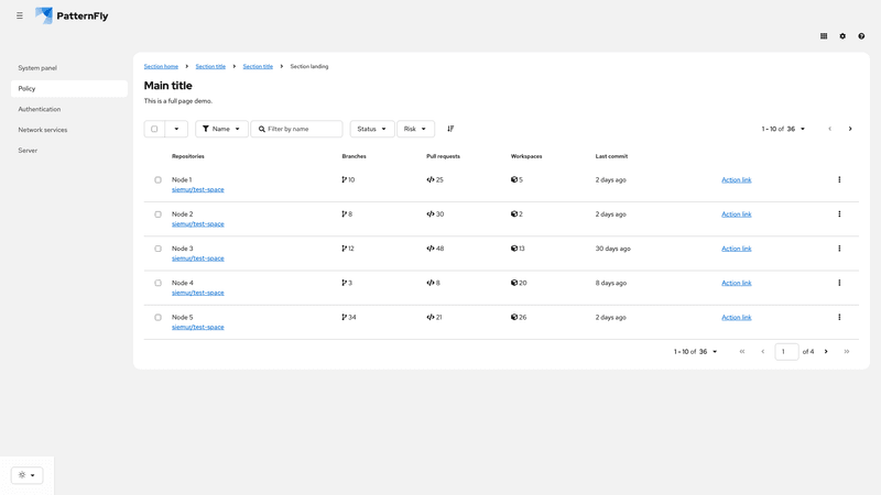 Static bottom pagination screenshot