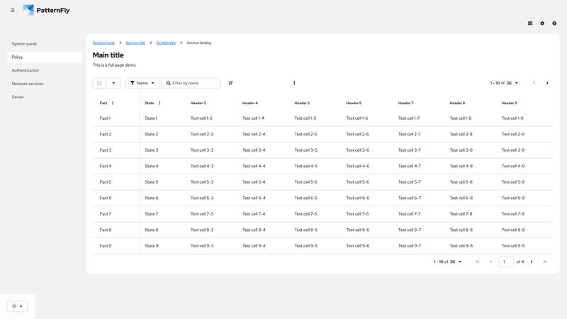 Sticky first column screenshot