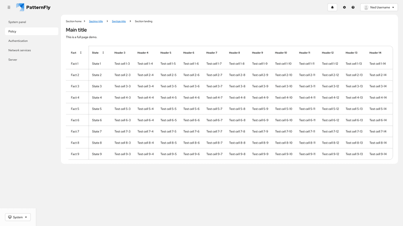 Sticky first column screenshot