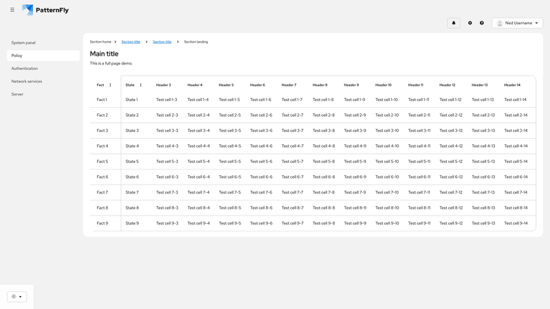 Sticky first column screenshot