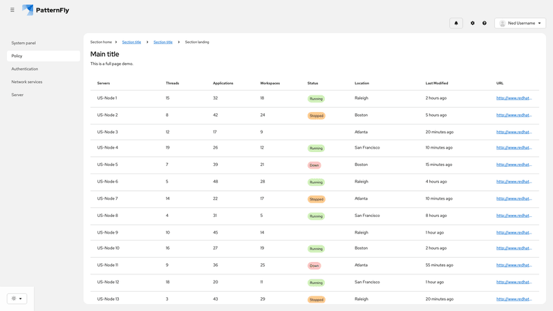 Sticky header screenshot
