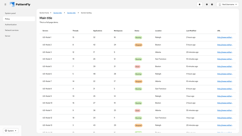 Sticky header screenshot