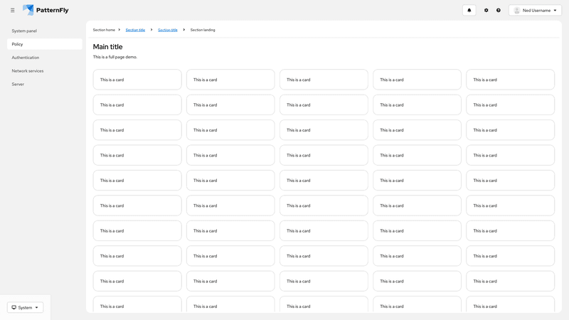 Sticky section breadcrumb (with breakpoints) screenshot