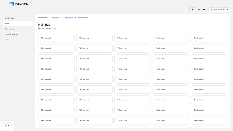 Sticky section breadcrumb (with breakpoints) screenshot