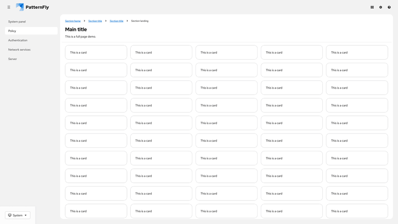 Sticky section group screenshot