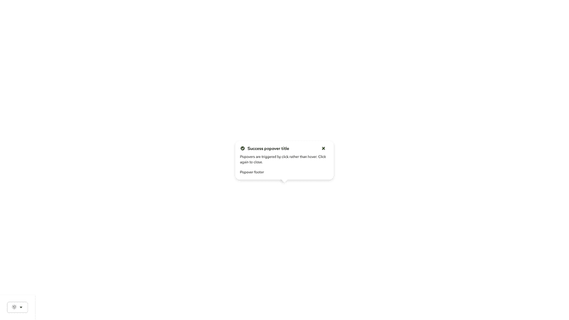 Success alert popover screenshot