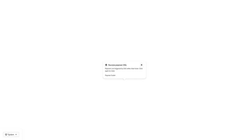 Success alert popover screenshot